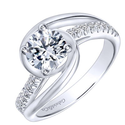 Gabriel Luca Diamond Engagement Ring Setting in 14kt White Gold (1/5ct tw)