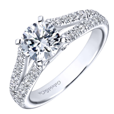 Gabriel Janelle Diamond Engagement Ring Setting in 14kt White Gold (3/8ct tw)