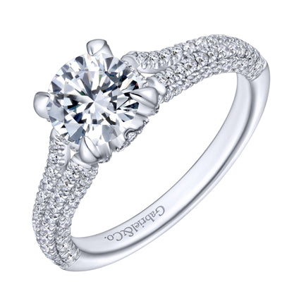 Gabriel Briselli Diamond Engagement Ring Setting in 14kt White Gold (5/8ct tw)