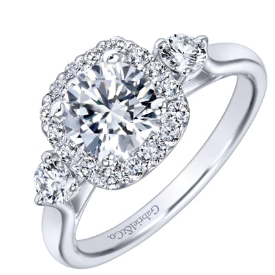 Gabriel Martine Diamond Halo Engagement Ring Setting in 14kt White Gold (1/2ct tw)