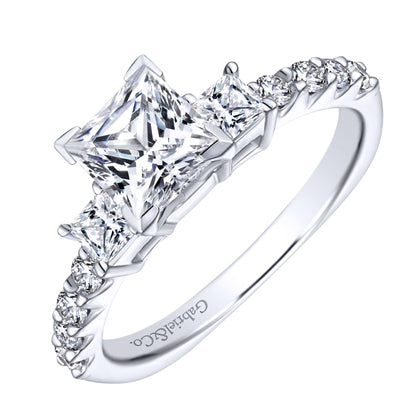 Gabriel Emerson Diamond Engagement Ring Setting in 14kt White Gold (1/2ct tw)