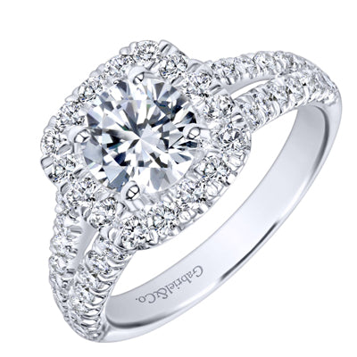 Gabriel James Diamond Halo Engagement Ring Setting in 14kt White Gold (7/8ct tw)