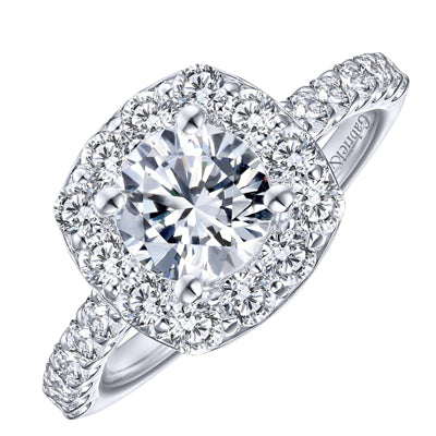 Gabriel Skylar Diamond Halo Engagement Ring Setting in 14kt White Gold (1ct tw)