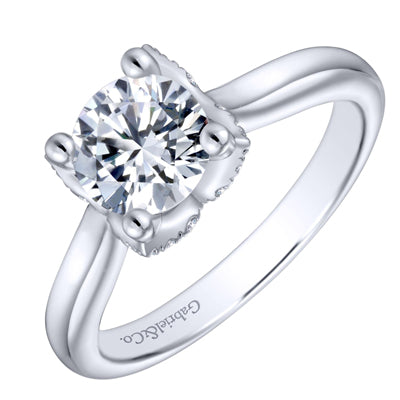 Gabriel Malaysia Diamond Engagement Ring Setting in 14kt White Gold (1/5ct tw)
