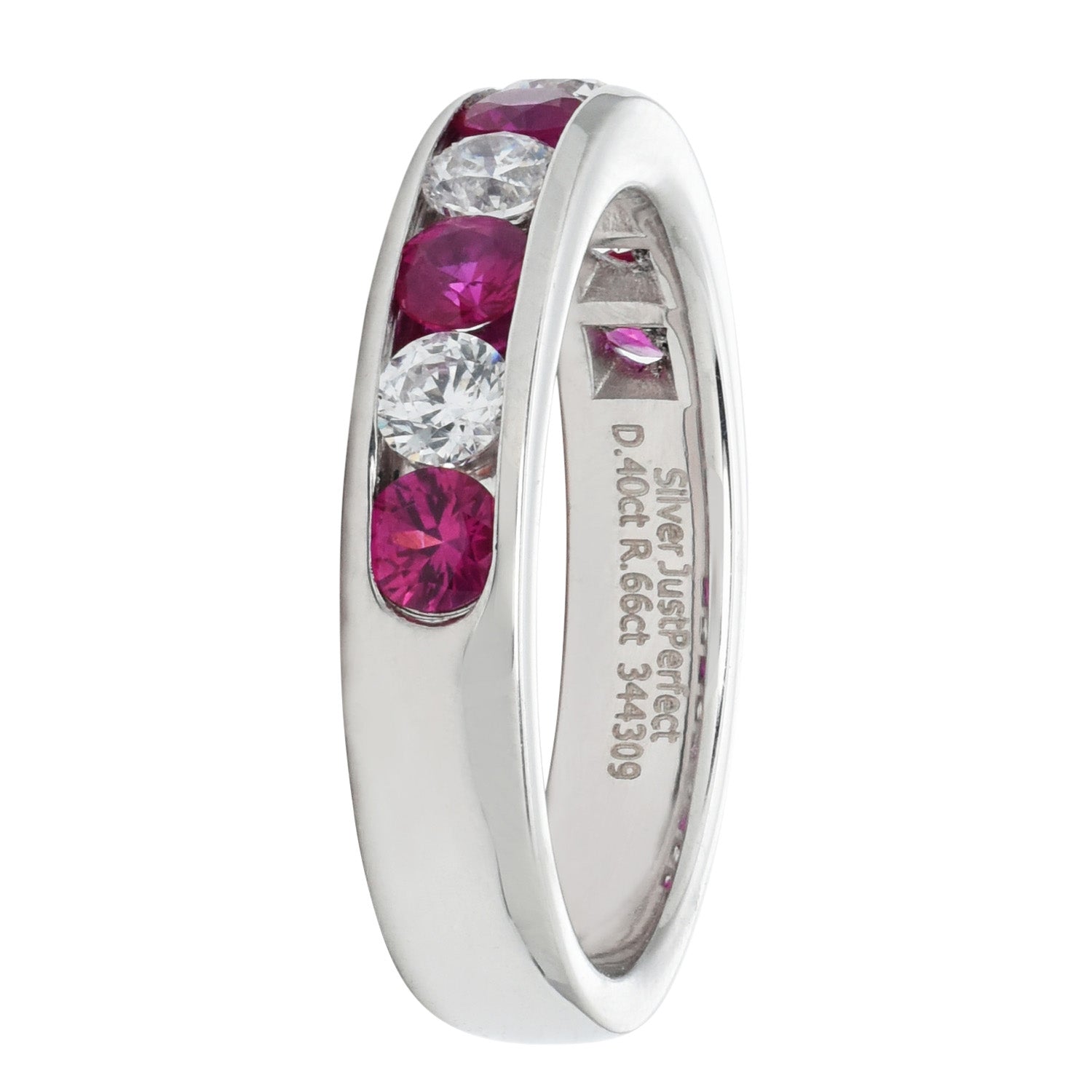 Ruby and Diamond Channel Band in 14kt White Gold (3/8ct tw)
