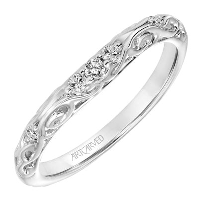 Artcarved Peyton Diamond Band in 14kt White Gold (1/7ct tw)
