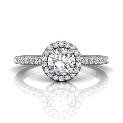 Martin Flyer Diamond Halo Engagement Ring Setting in 14kt White Gold (1/3ct tw)