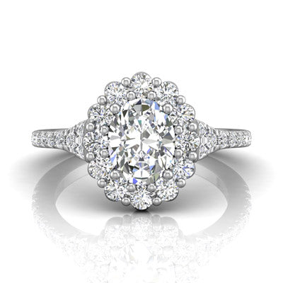 Martin Flyer Diamond Engagement Ring Setting in 14kt White Gold (7/8ct tw)