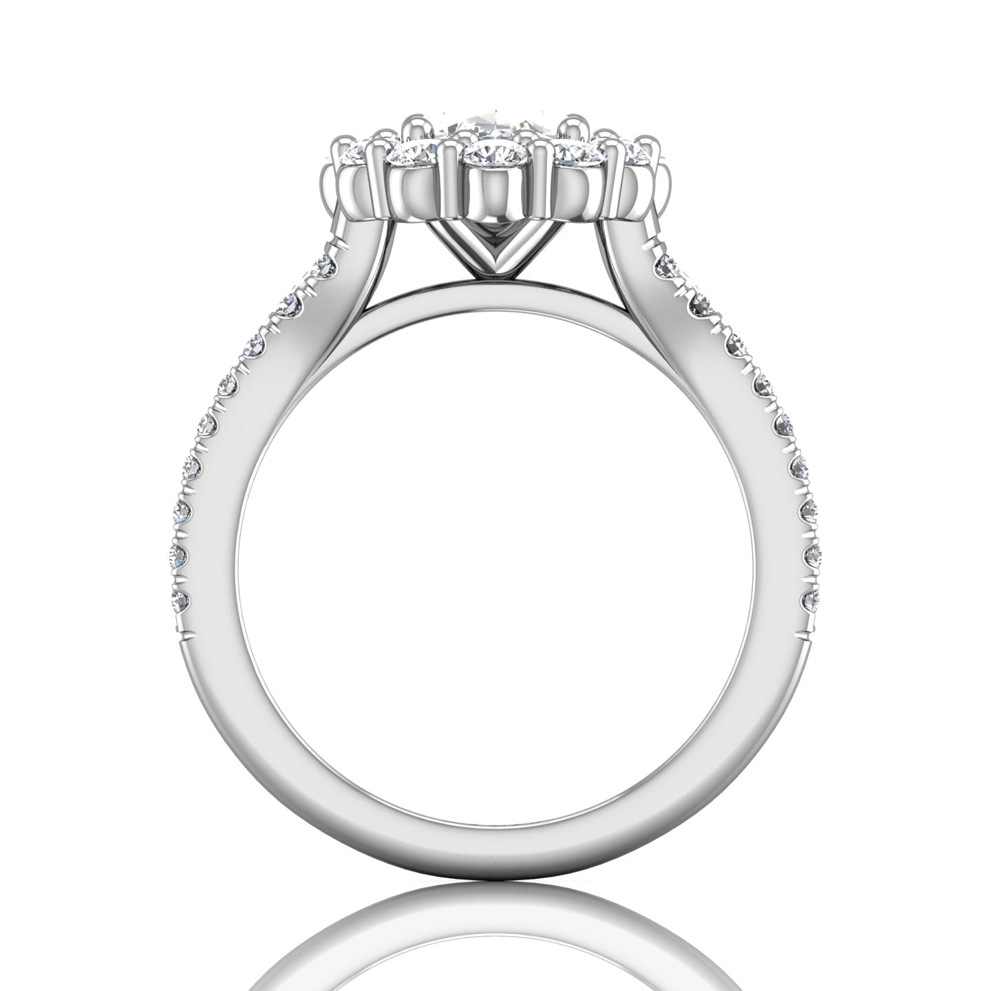 Martin Flyer Diamond Engagement Ring Setting in 14kt White Gold (7/8ct tw)
