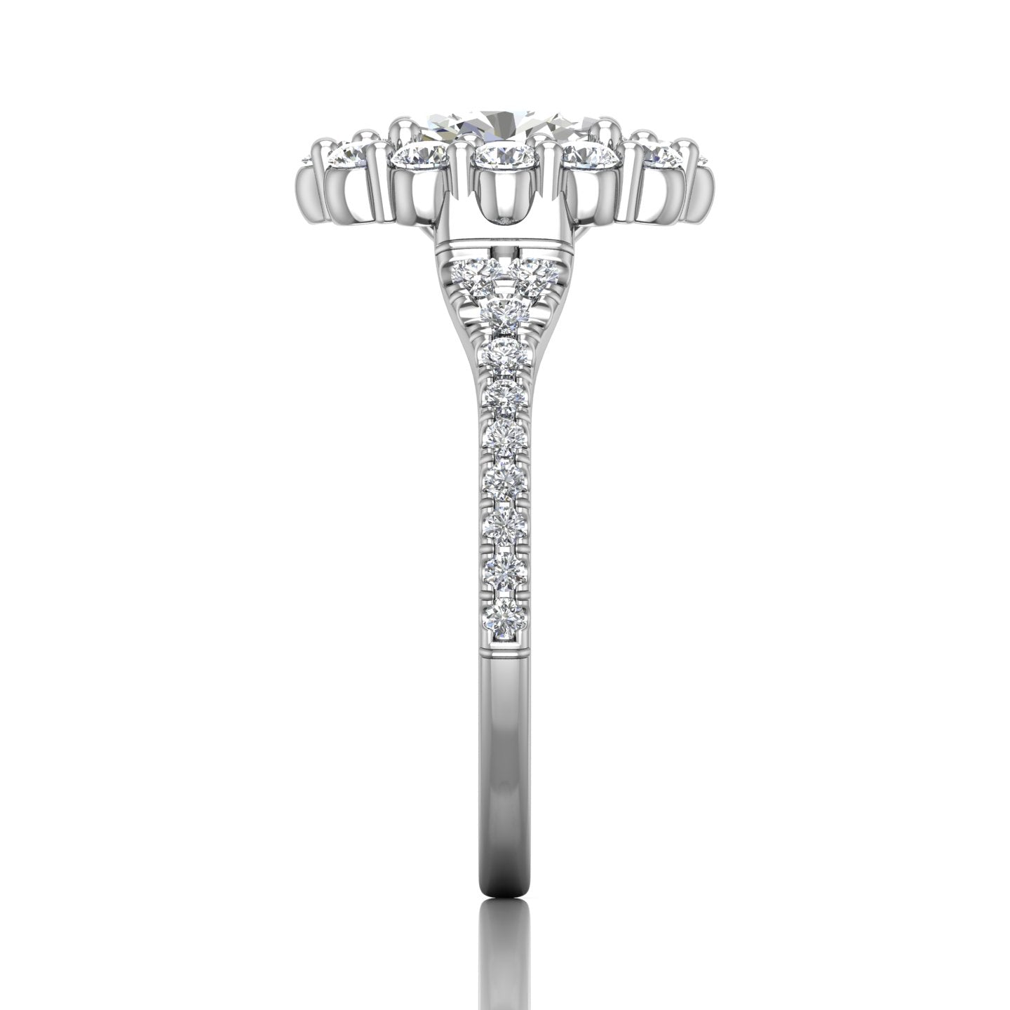 Martin Flyer Diamond Engagement Ring Setting in 14kt White Gold (7/8ct tw)