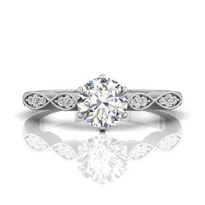 Martin Flyer Diamond Engagement Ring Setting in 14kt White Gold (1/10ct tw)