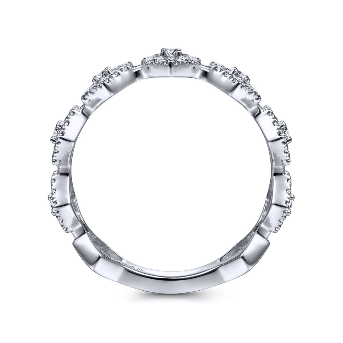 Gabriel Open Hexagonal Diamond Stackable Ring in 14kt White Gold (1/2ct tw)