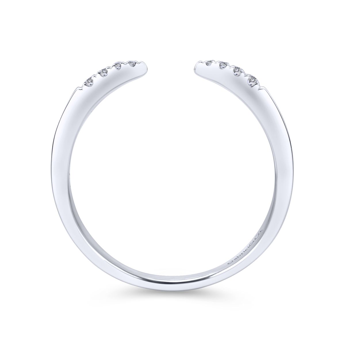 Gabriel Open Diamond Tipped Stackable Ring in 14kt White Gold (1/20ct tw)