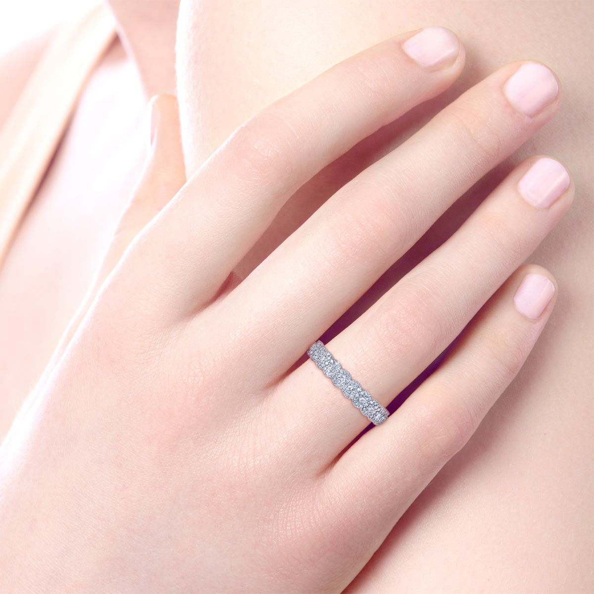 Gabriel Round Pave Diamond Band in 14kt White Gold (5/8ct tw)