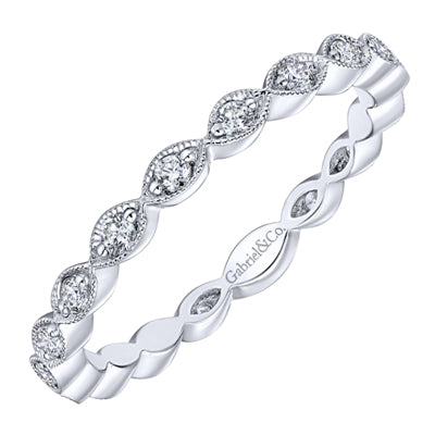 Gabriel Marquise Station Diamond Stackable in 14kt White Gold (1/4ct tw)