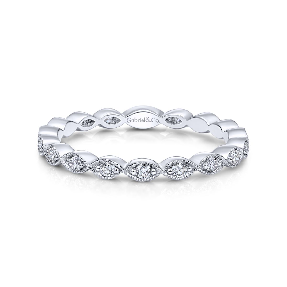 Gabriel Marquise Station Diamond Stackable in 14kt White Gold (1/4ct tw)
