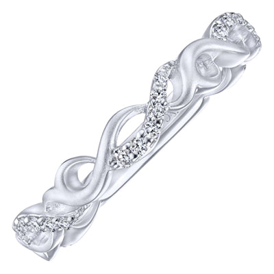 Gabriel Twisted Stackable Diamond Ring in 14kt White Gold (1/7ct tw)
