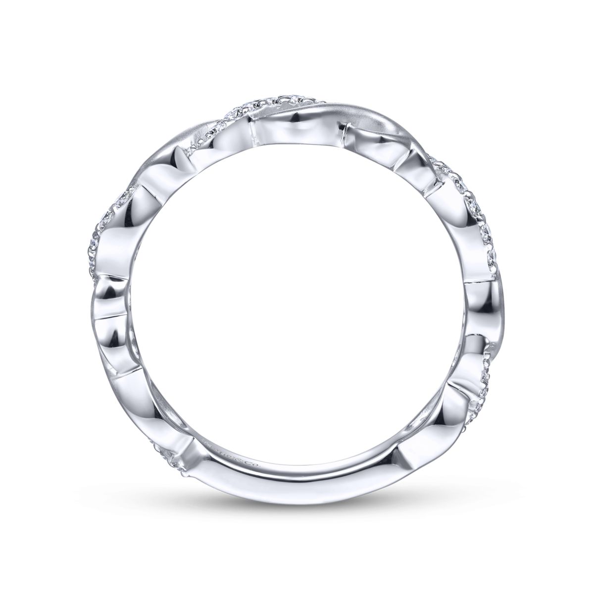 Gabriel Twisted Stackable Diamond Ring in 14kt White Gold (1/7ct tw)