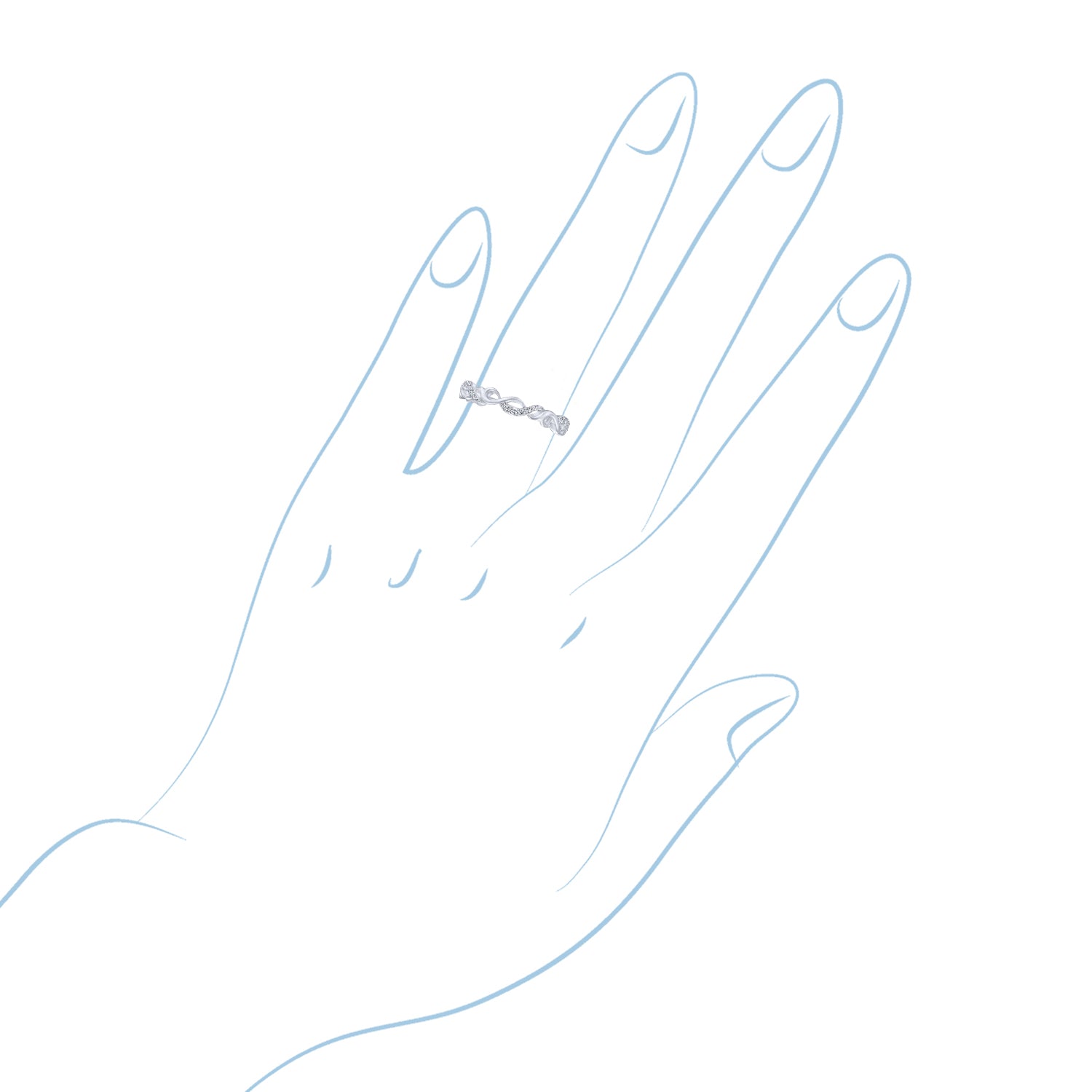 Gabriel Twisted Stackable Diamond Ring in 14kt White Gold (1/7ct tw)