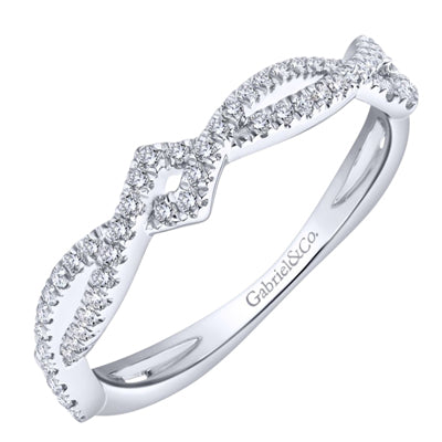 Gabriel Twisted Diamond Stackable Ring in 14kt White Gold (1/5ct tw)