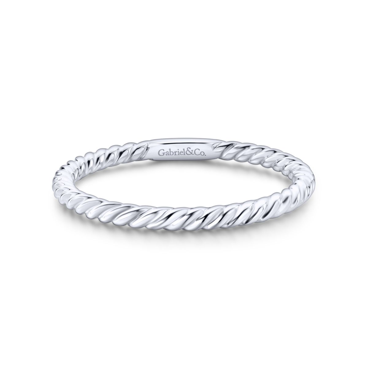 Gabriel Twisted Rope Stackable in 14kt White Gold