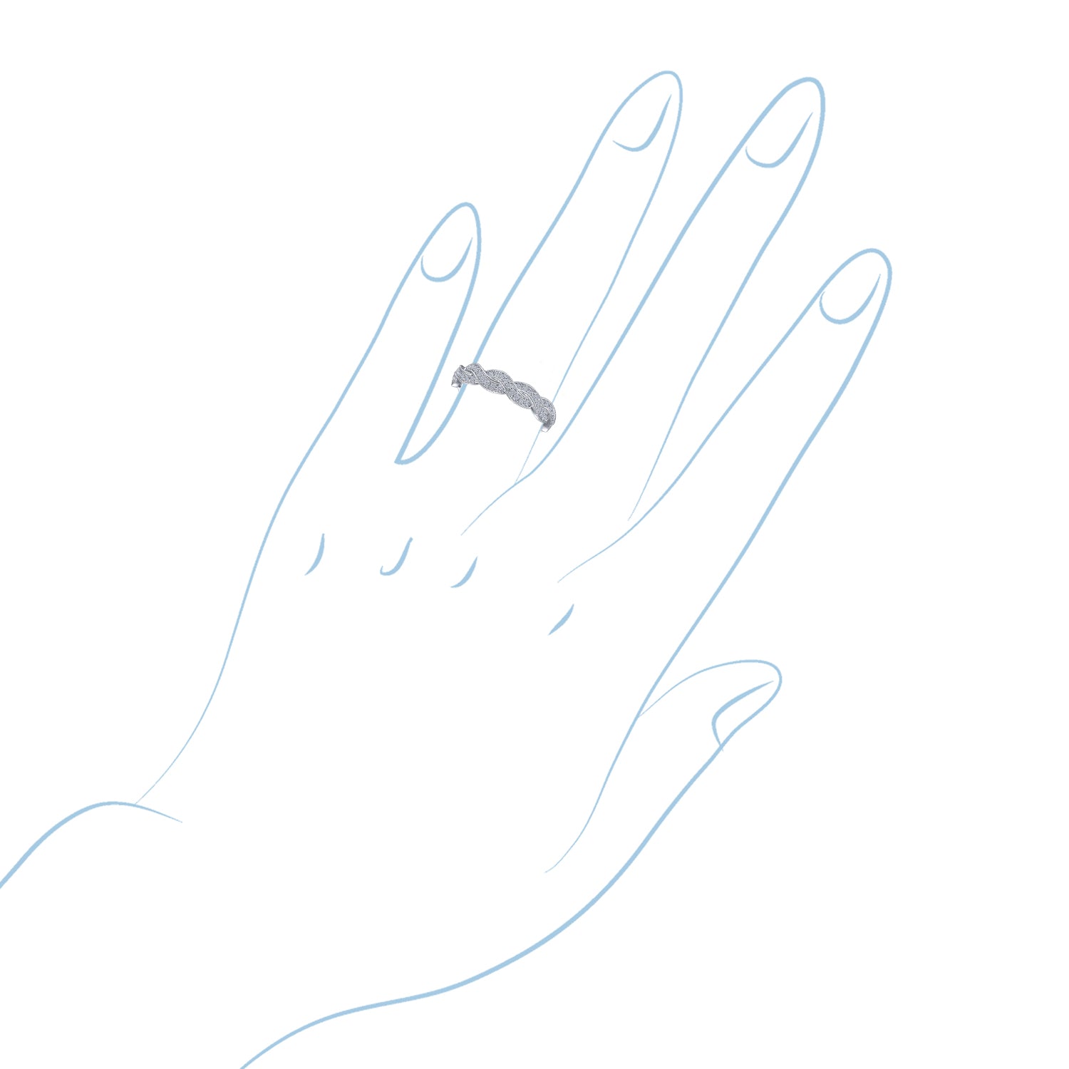 Gabriel Twisted Diamond Ring in 14kt White Gold (1/5ct tw)
