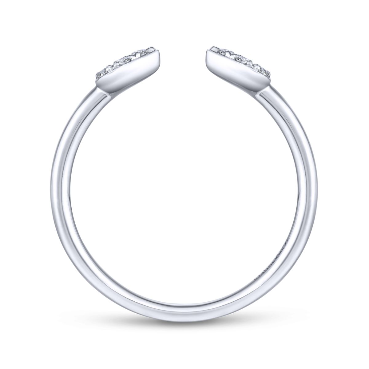 Gabriel Teardrop Pave Diamond Cluster Split Ring in 14kt White Gold (1/10ct tw)