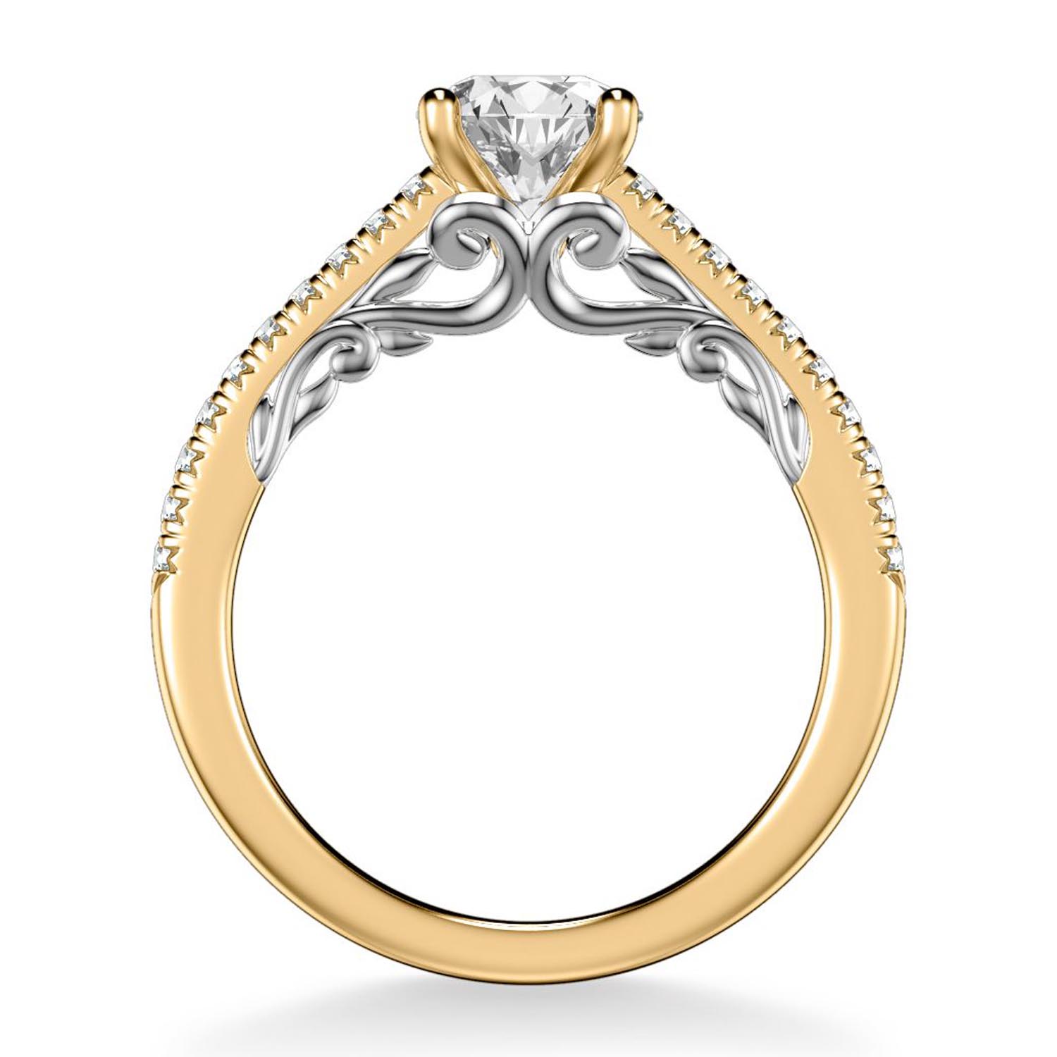 Artcarved Diamond Engagement Ring Setting in 14kt Yellow and White Gold (1/7ct tw)