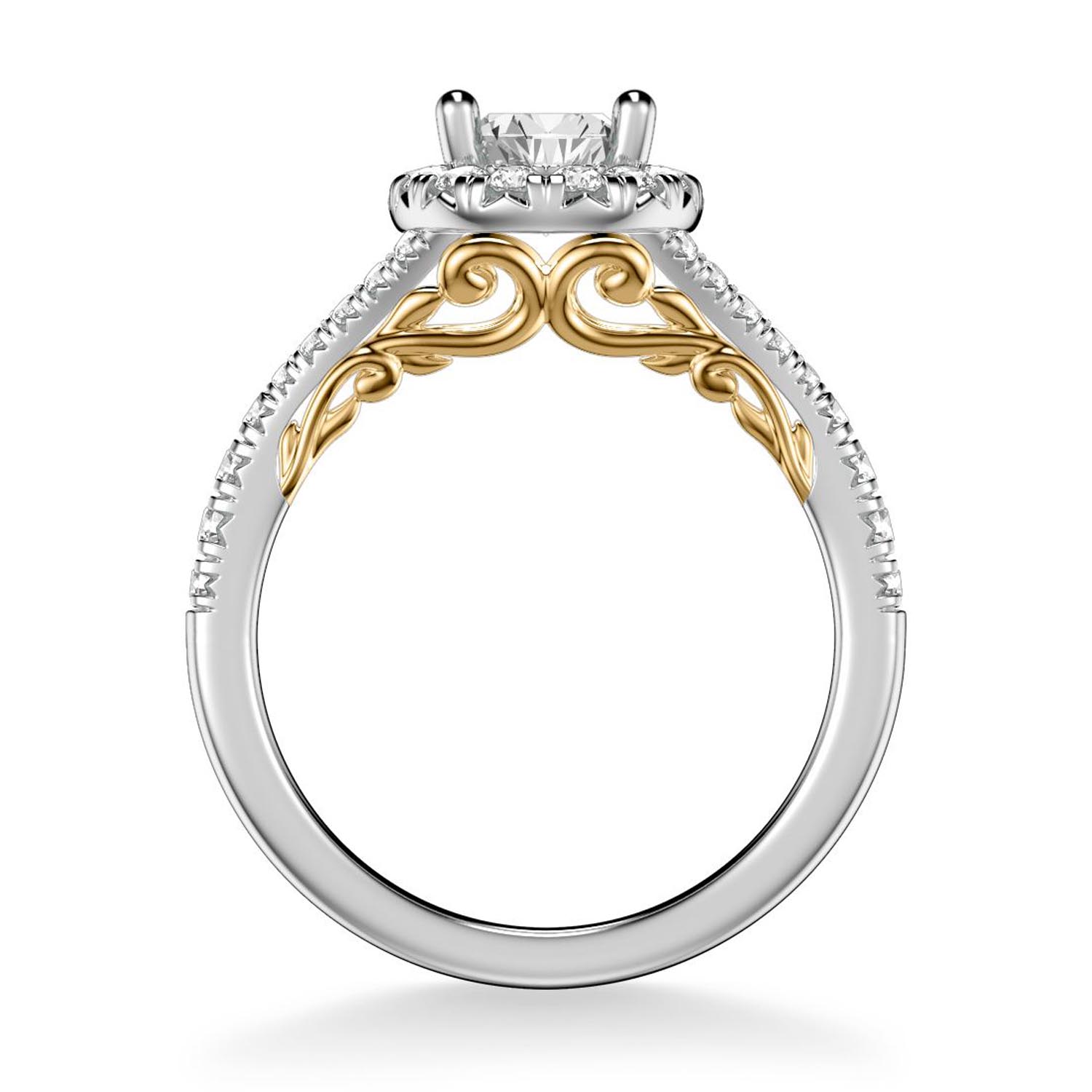 Artcarved Diamond Engagement Ring Setting in 14kt White and Yellow Gold (5/8ct tw)