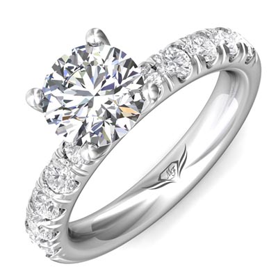 Martin Flyer Diamond Engagement Ring Setting in 14kt White Gold (7/8ct tw)