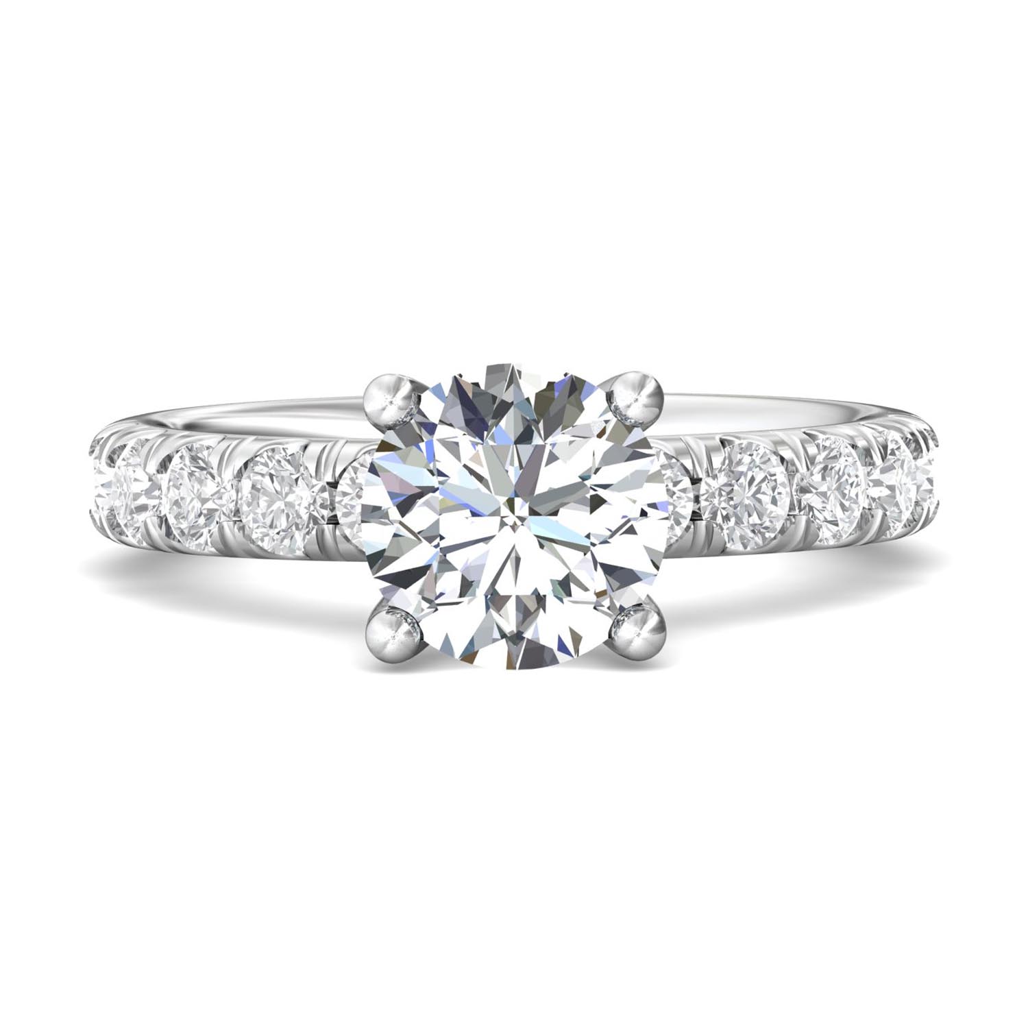 Martin Flyer Diamond Engagement Ring Setting in 14kt White Gold (7/8ct tw)