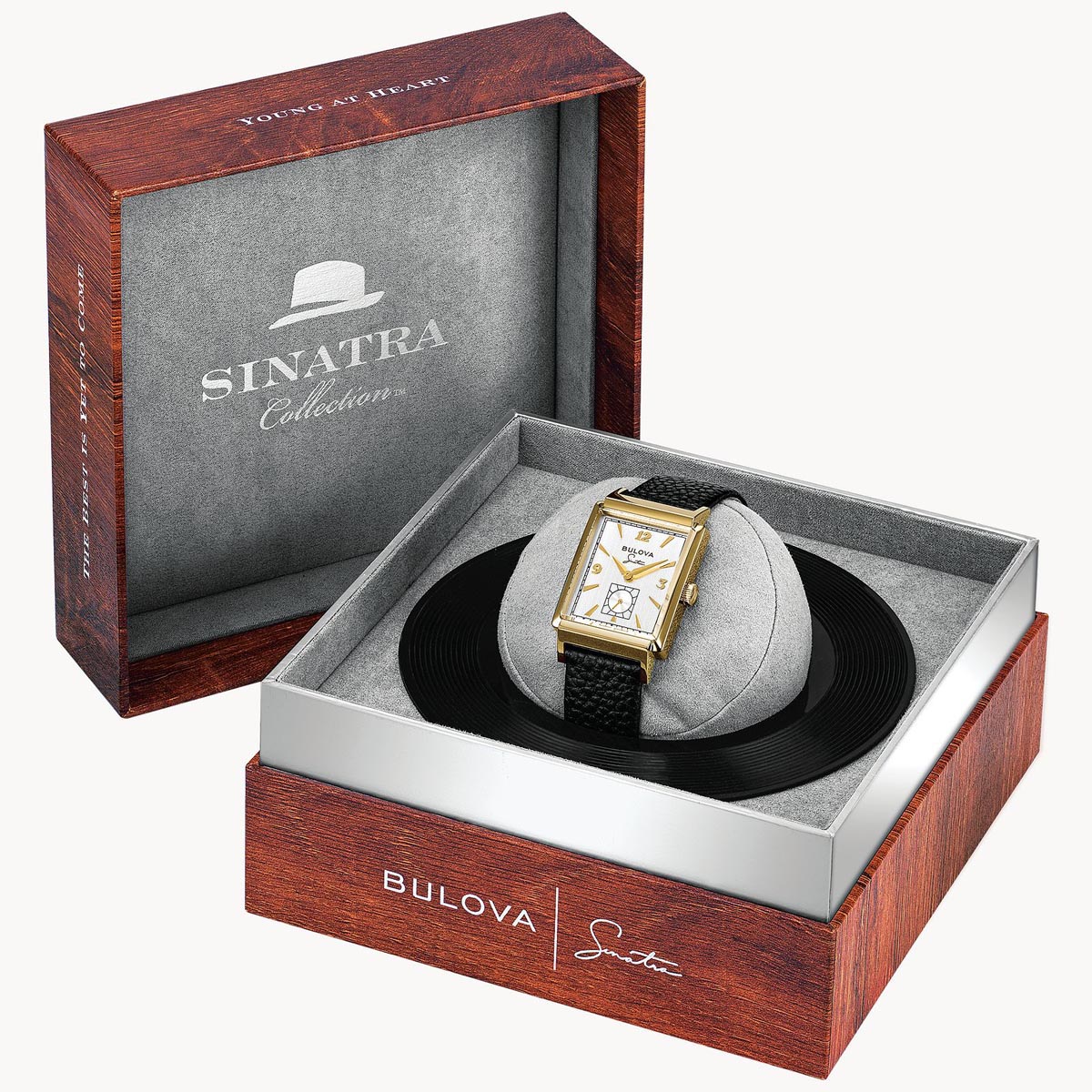 Bulova Mens My Way Watch with White Dial and Black Leather Strap (quartz movement)