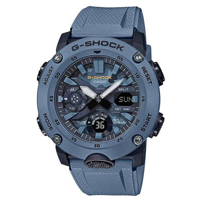 G Shock Mens Watch with Blue Dial and Blue Resin Strap (quartz movement)