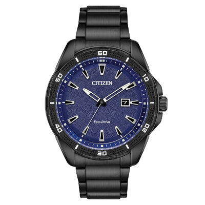 Citizen Drive Watch with Blue Dial and Black Ion Plate (ecodrive movement)