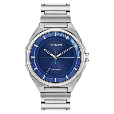 Citizen Drive Mens Watch with Blue Dial and Stainless Steel Bracelet (eco drive movement)