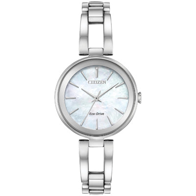 Citizen Axiom Womens Watch with Mother of Pearl Dial and Stainless Steel Bracelet (eco drive movement)