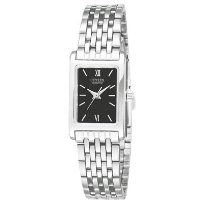 Citizen Ladies Watch with Black Dial and Stainless Steel Bracelet (quartz movement)