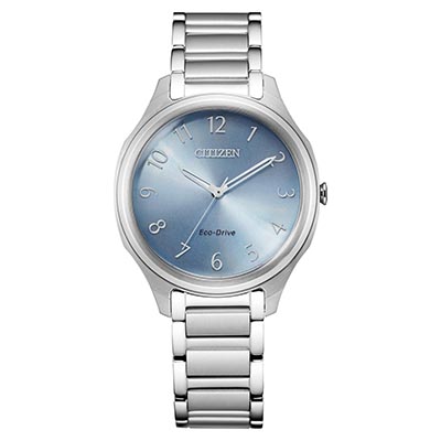 Citizen Weekender Ladies Watch with Light Blue Dial and Stainless Steel Bracelet (eco drive movement)