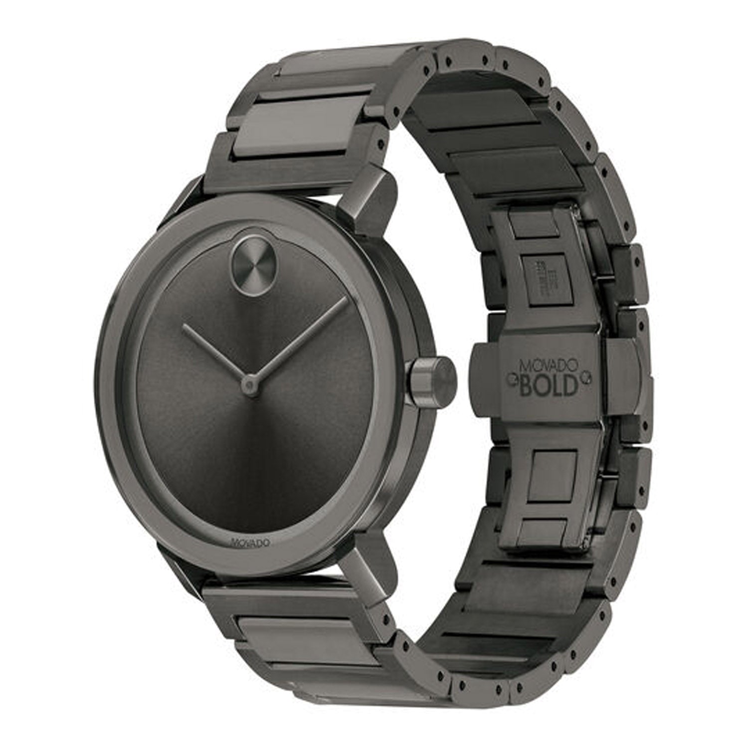 Movado Bold Mens Watch with Gray Dial and Gray Ion Plated Bracelet (quartz movement)