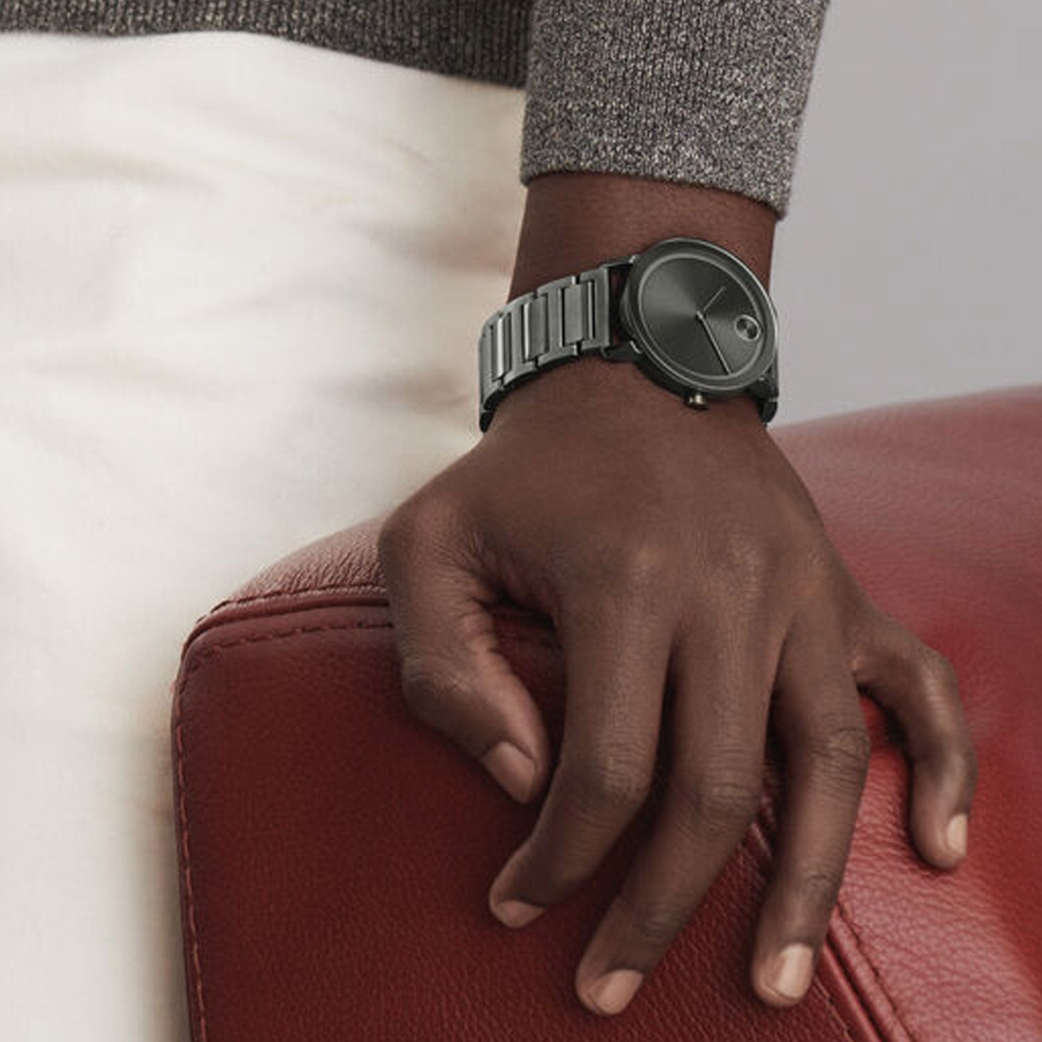 Movado Bold Mens Watch with Gray Dial and Gray Ion Plated Bracelet (quartz movement)