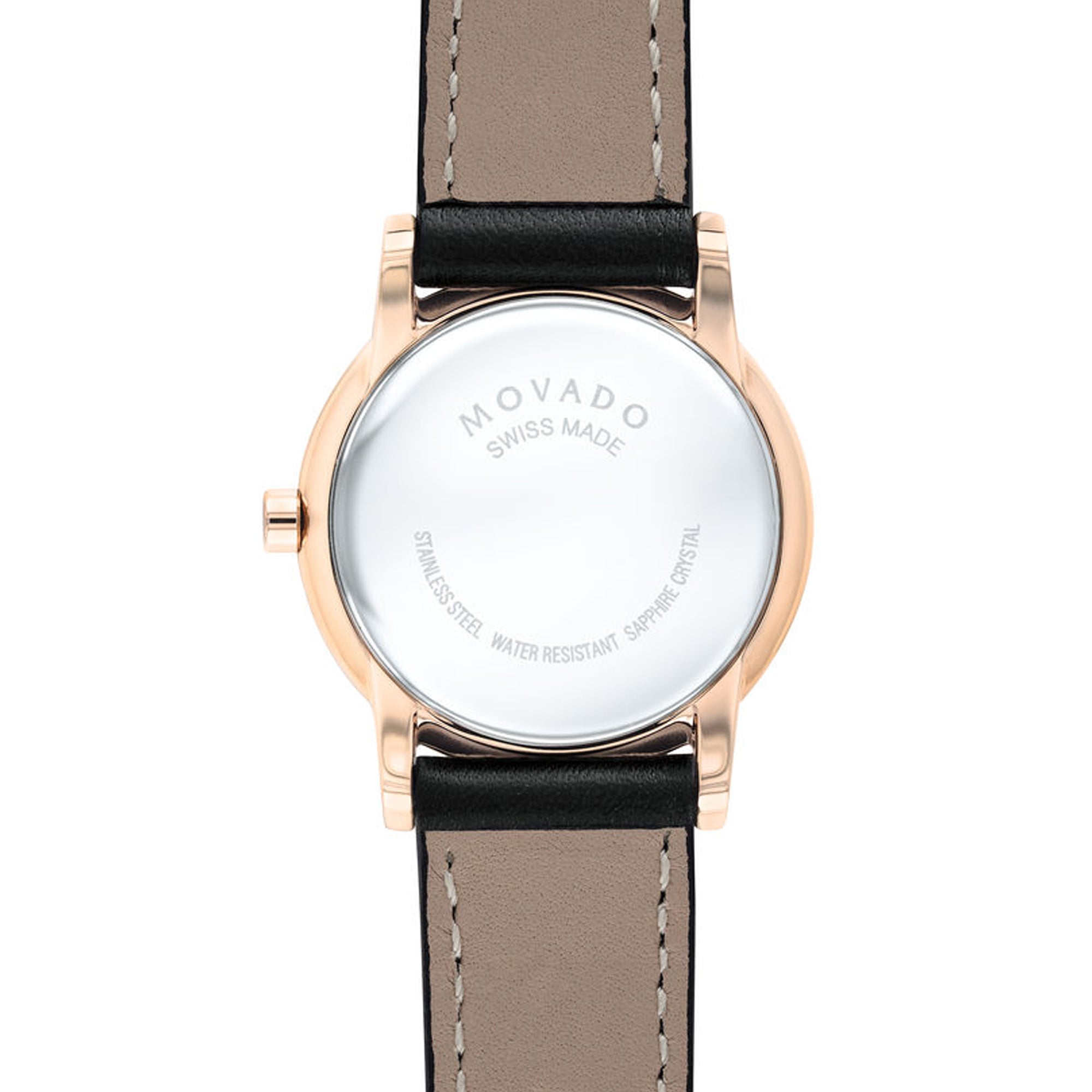 Movado Museum Classic Womens Watch with Black Dial and Black Leather Strap (Swiss quartz movement)