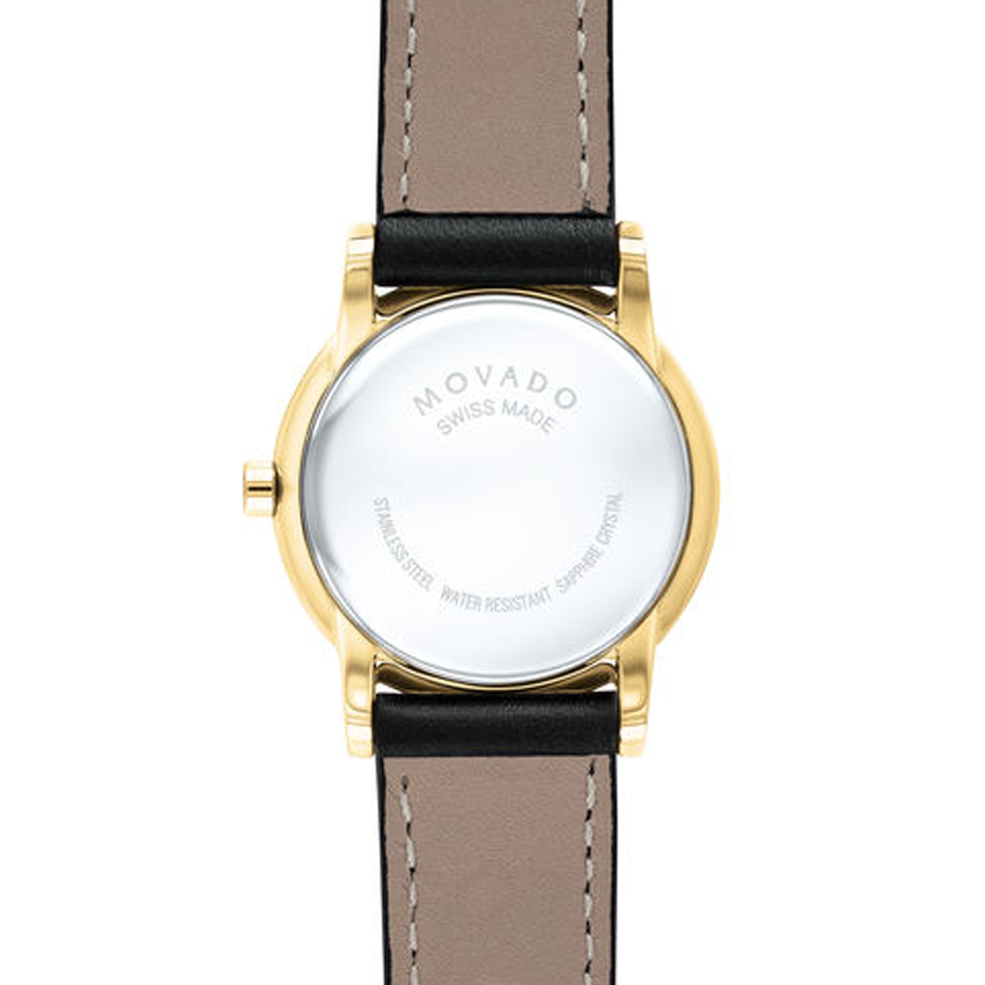 Movado Museum Classic Womens Watch with Black Dial and Black Leather Strap (Swiss quartz movement)