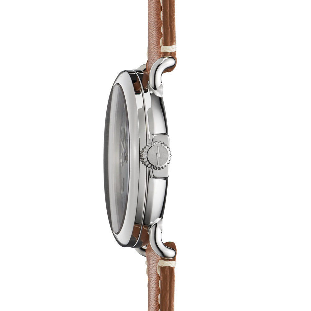 Shinola Runwell Mens Watch with Blue Dial and Brown Leather Strap (quartz movement)