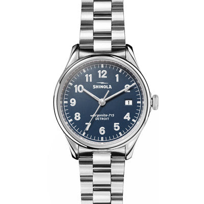Shinola Vinton Womens Midnight Blue Dial with Stainless Steel Bracelet