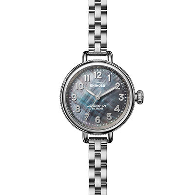 Shinola Birdy Womens Watch with Gray Mother of Pearl Dial and Stainless Steel Bracelet (quartz movement)
