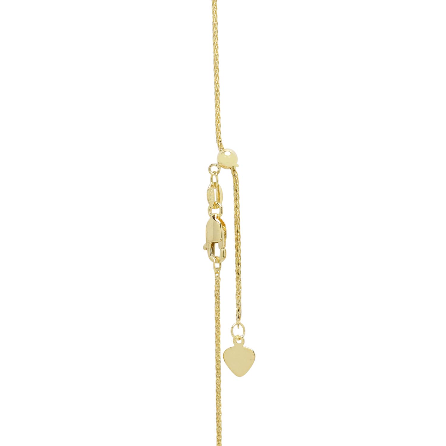 Adjustable Wheat Chain in 14kt Yellow Gold (26 inches and 1mm wide)