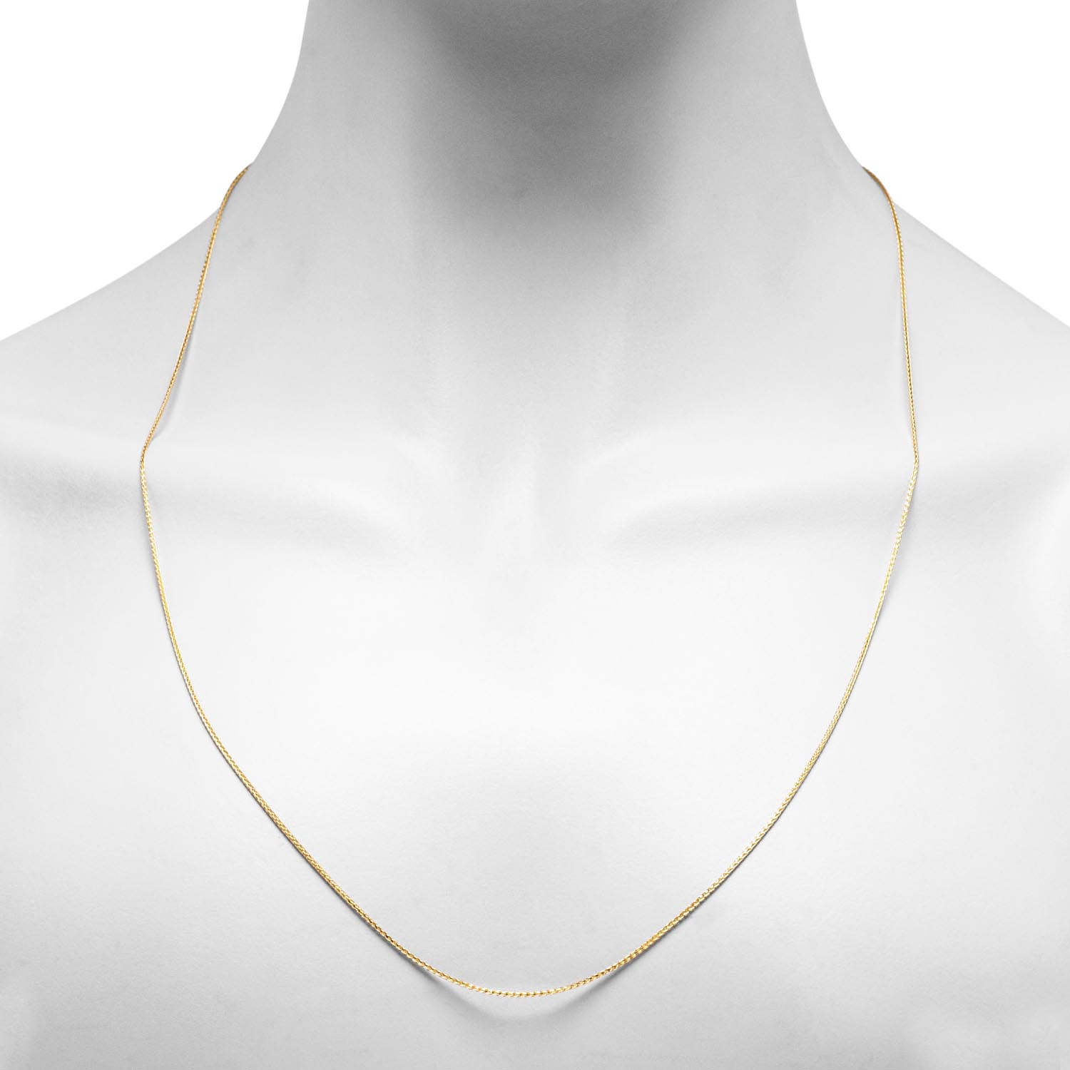 Adjustable Wheat Chain in 14kt Yellow Gold (26 inches and 1mm wide)