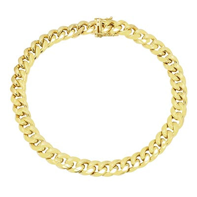 Miami Cuban Chain Bracelet in 10kt Yellow Gold (9 inches)