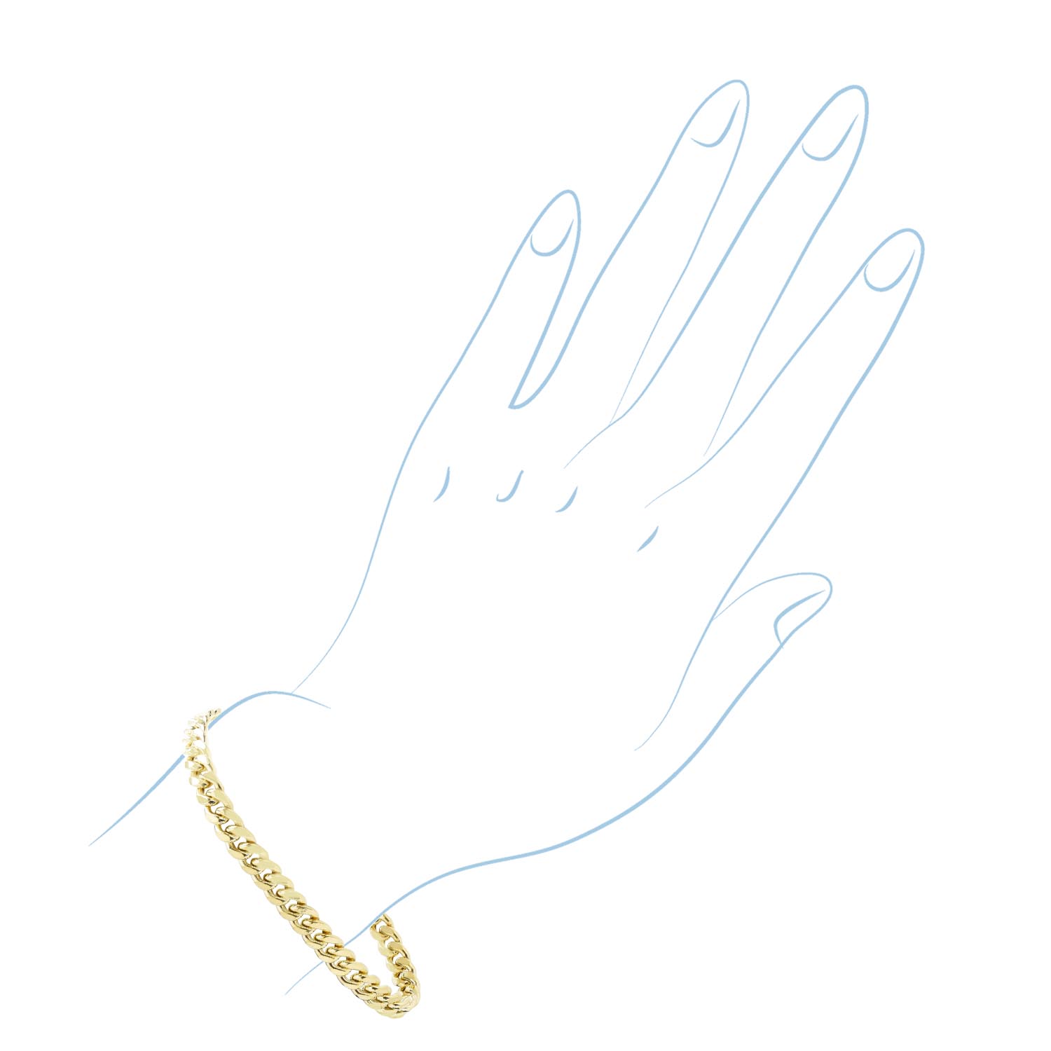 Miami Cuban Chain Bracelet in 10kt Yellow Gold (9 inches)