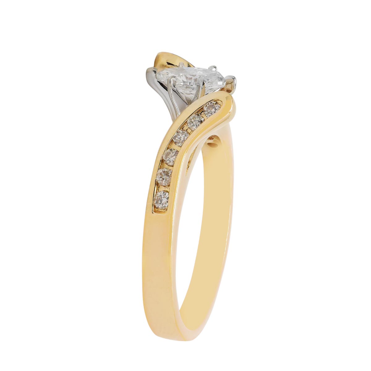 Estate Marquise Diamond Bridal Set in 14kt Yellow Gold (7/8ct tw)
